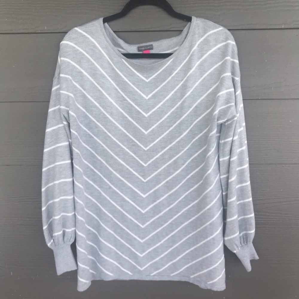 Vince Camuto V Neck Bell Sleeve Sweater.